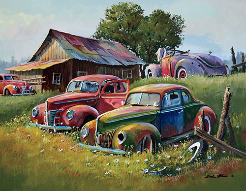 2025 JUNKYARD CALENDAR- Sacramento Vintage    by Dale Klee - spiral bound  - Open 11" x 19"