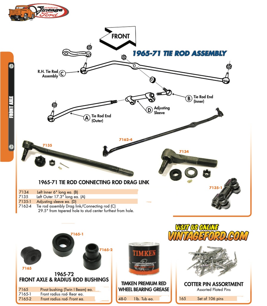 TIE ROD END- left inner 1965-71