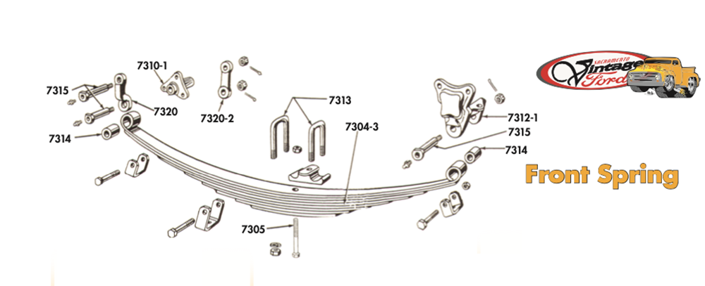 SHACKLE KIT front spring 1953-56