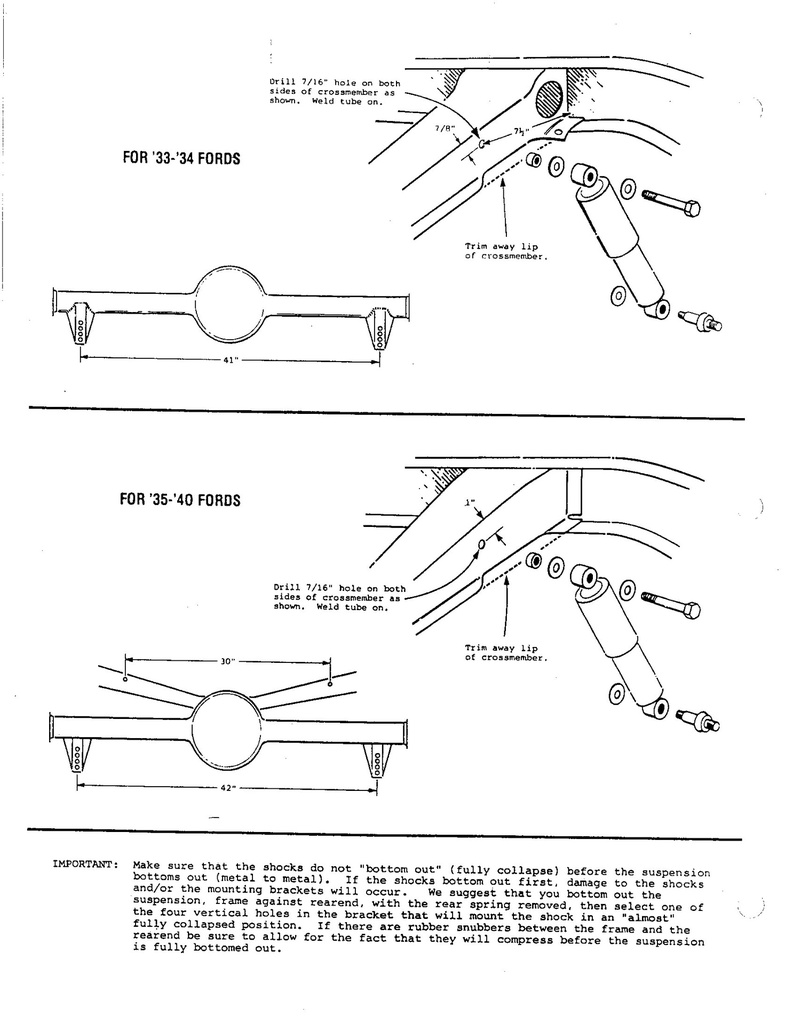 REAR SHOCK KIT- PLAIN 1928-40