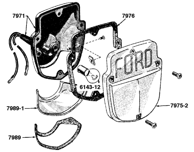 TAIL LIGHT - LH BLACK 1955-56