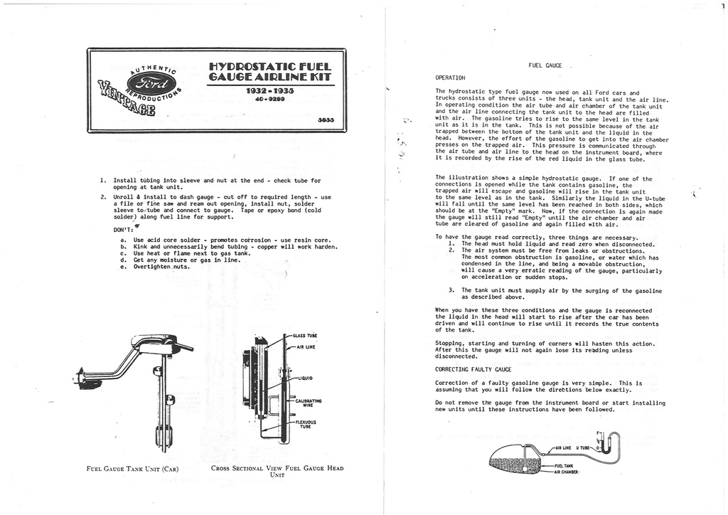 RED LIQUID FOR HYDROSTATIC FUEL GAUGE AIRLINE 1932-35