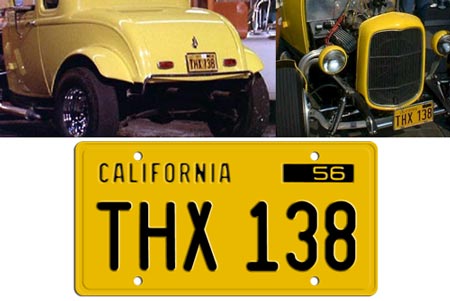 LICENSE PLATE- THX 138 - EMBOSSED W/ 1962 TAG/STICKER