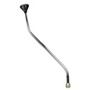 LOKAR SHIFTER FORD AOD 23" NOSTALGIA DOUBLE BEND CHROME STICK, CASE MOUNT, BLACK KNOB