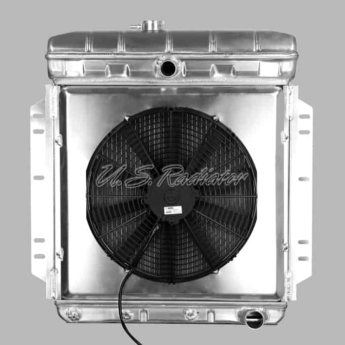ALUMINUM RADIATOR 1953-1956 with FAN & SHROUD TOP CENTER/LOWER RIGHT FORD F100 PICKUP TRUCK