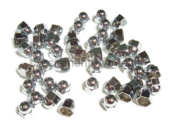 CHROME ACORN NUT COVERS (48) 11/16"  FOR HEAD