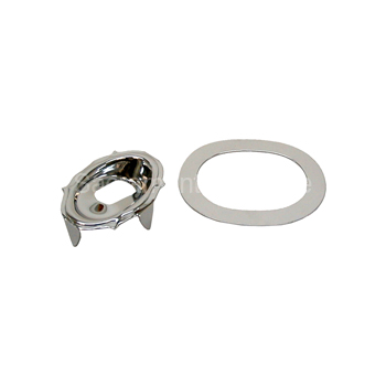 DOOR HANDLE DELUXE (SCROLL) ESCUTCHEON- chrome 1928-31