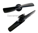 FAN and HUB- ORIGINAL 2-BLADE SHAPE / 1 PC BALANCED CAST ALUMINUM W/BLACK FINISH 1928-31