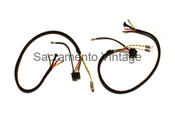 HEADLAMP SOCKETS & BRAIDED CLOTH WIRING- 1940 CAR / 1940-41 PICKUP FOR 2 LAMPS