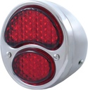 L-E-D TAIL LAMP- RIGHT / ALL STAINLESS W/ RED LENS / 12 VOLT / 1928-31