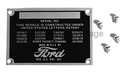 PATENT DATA PLATE 1948-52