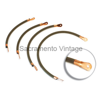 SPARK PLUG WIRE SET- 1909-18 BROWN WITH COPPER SOLDERED TERMINALS