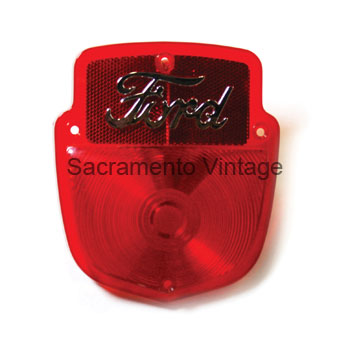 T/LIGHT LENS w/CHROME FORD script 1955-56