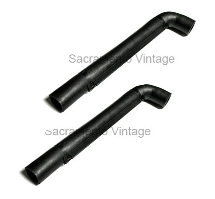 UPPER RADIATOR HOSES W/ METAL SUPPORTS (2)- PLAIN 1939 DLX / 1940-41 CAR & PICKUP