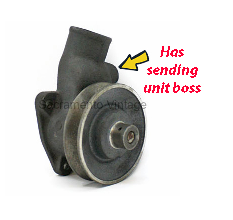 WATER PUMP- W/SENDER BOSS / BALL BEARING WITH CERAMIC SEALS 1933-36 