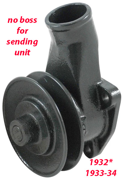 WATER PUMPS-  BALL BEARING WITH CERAMIC SEALS - NO SENDING UNIT BOSS / PAIR / 1933-34 (limited Stock)