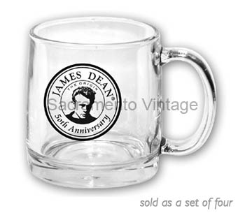 [02950-1015] GLASS SET 4pk 13oz Coffee Mug James Dean 50th Anniversary