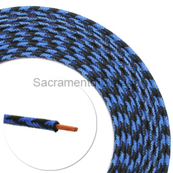 [17623] 14 GA BLUE/BLACK 50/50 VINTAGE WIRE 16 FT ROLL
