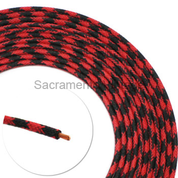 [17637] 14 GA RED/BLACK 50/50 VINTAGE WIRE 16 FT ROLL