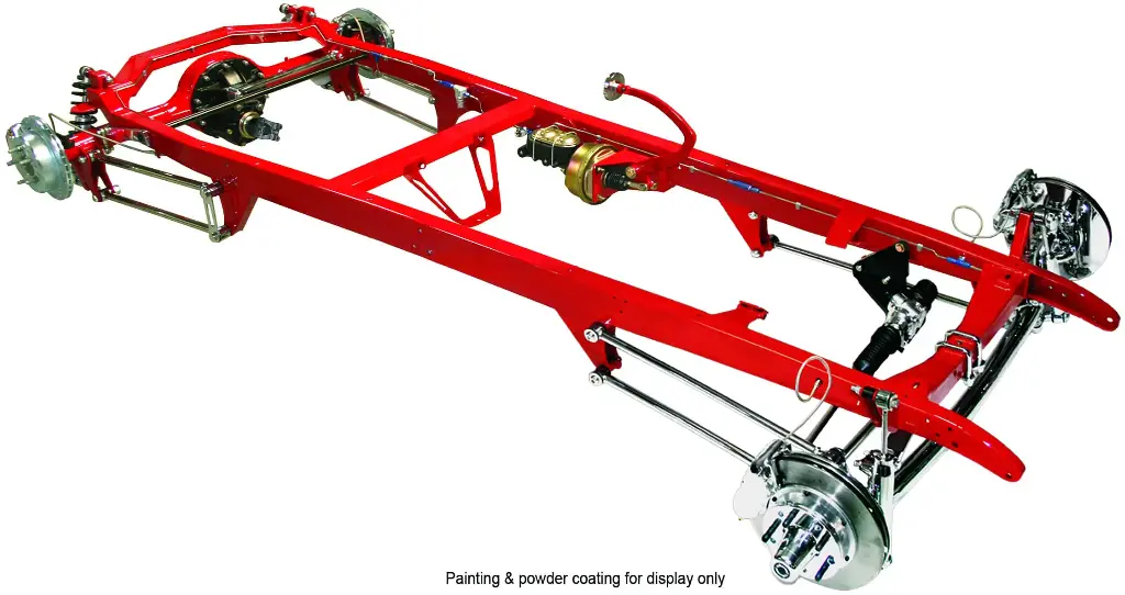 [TCI-1022] 1928-1931 MODEL A FORD COMPLETE CHASSIS DROPPED I-BEAM AXLE PLAIN PACKAGE