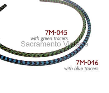 [7M-045] 7 MM SPARK PLUG WIRE- BLACK & GREEN COTTON