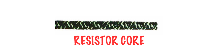 [7M-045-RC] 7MM RESISTOR CORE PLUG CLOTH BLACK 2 GREEN CROSSING TRACERS