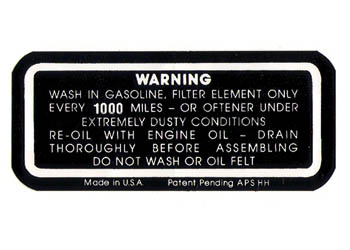 [05911] AIR CLEANER DECAL DRY 1937-38