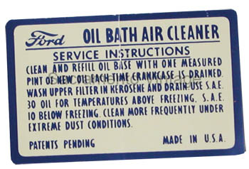[07813] AIR CLEANER DECAL PKUP 1948-53