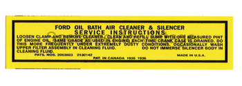 [05908] AIR CLEANER DECAL-OIL BATH 1942-48