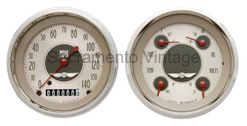 [13034-N-Q2] ALL AMERICAN NICKEL QUAD/SPEEDO (2) GAUGE SET GM SENDERS