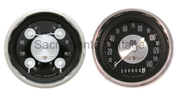 [13034-T-Q2] ALL AMERICAN TRADITION QUAD/SPEEDO (2) GAUGE SET GM SENDERS