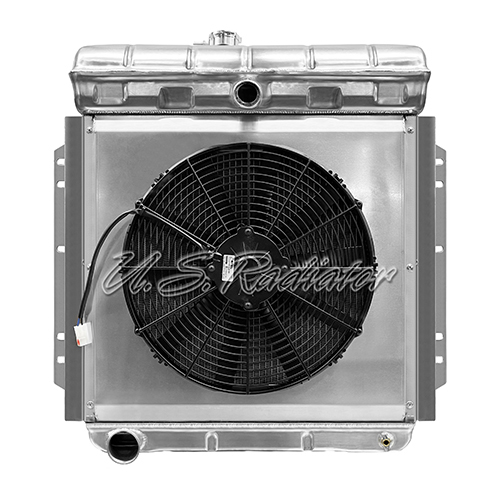[07643-2-AF] ALUMINUM RADIATOR 1953-1956 w/ HURRICANE FAN & SHROUD TOP CENTER/LOWER LEFT FORD F100 PICKUP TRUCK