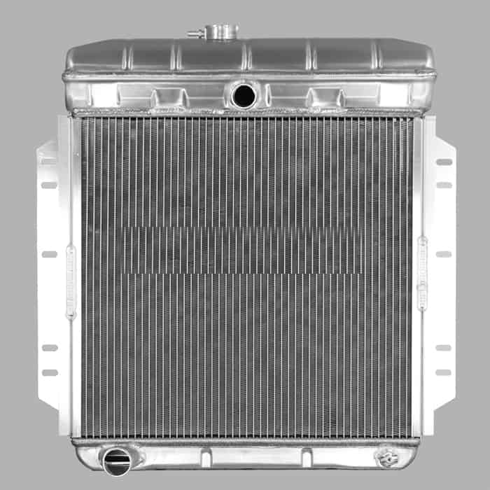 [07643-A] ALUMINUM RADIATOR 1953-1956 TOP CENTER/LOWER LEFT with TRANSMISSION COOLER FORD F100 PICKUP TRUCK