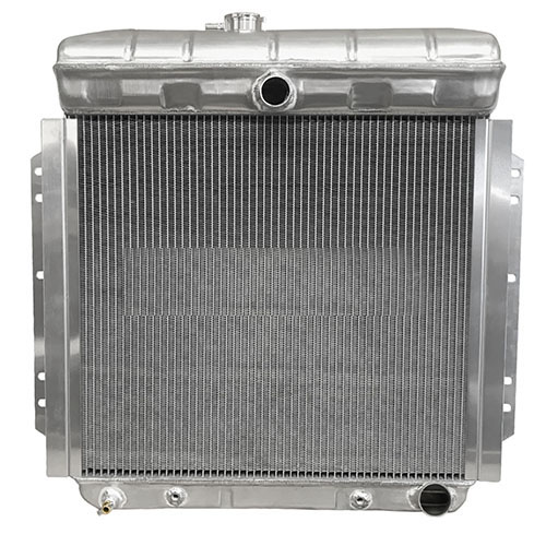 [07643-2-A] ALUMINUM RADIATOR 1953-1956 TOP CENTER/LOWER RIGHT with TRANSMISSION COOLER FORD F100 PICKUP TRUCK