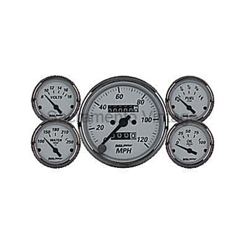[AM1901] AMERICAN PLATINUM GAUGE SET 3 1/8 MECH SPEEDO by AUTO METER