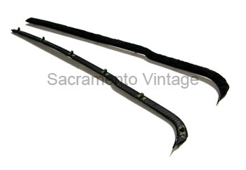 [08449-4] DOOR GLASS ANTI-RATTLE  'Whisker'' SET w/ black edge 1961-66