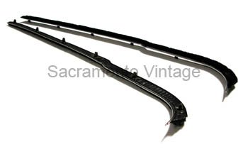 [08449-5] DOOR GLASS ANTI-RATTLE  'Whisker'' SET w/ stainless edge 1961-66