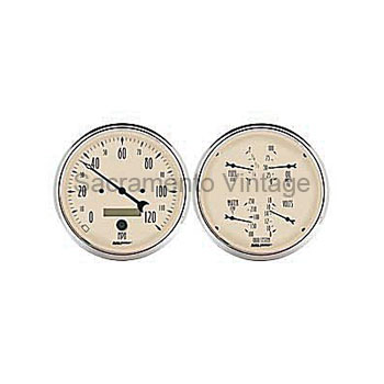 [AM1803] ANTIQUE BEIGE QUAD/SPEEDO KIT (E) 5 IN. by AUTO METER