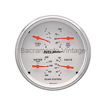 [AM1310] ARTIC WHITE QUAD GAUGE 5 IN.(E) FUEL/OIL/WATER/VOLTS by AUTO METER