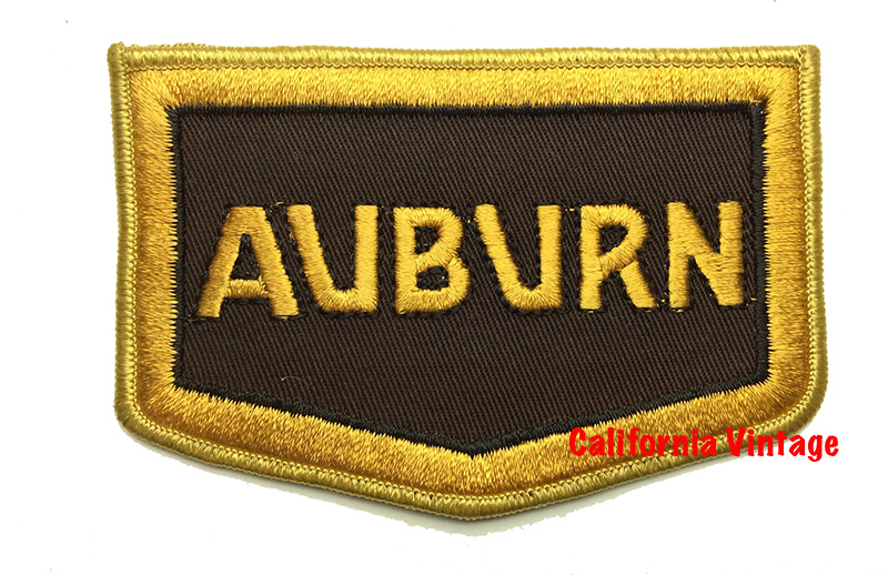 [PATCH-AUBURN] AUBURN EMBROIDERED PATCH 4-1/2 X 3 BROWN RECTANGLE WITH LIGHT BROWN LETTERING