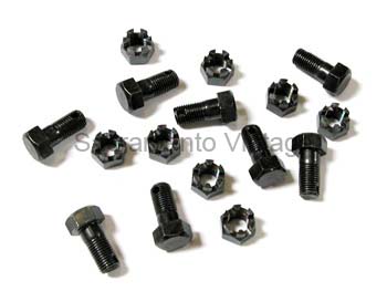 [00135-2] BACKING PLATE BOLTS & NUTS- RAVEN FINISH /  FRONT 2 WHEELS 1928-31