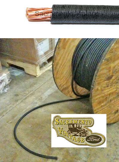 [60C-02-077] BATTERY CABLE- BULK PER FOOT 2 GA COPPER WITH BLACK BRAIDED COVER