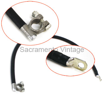 [03890-29-1] BATTERY TO SWITCH CABLE- 1919-27 HEAVY DUTY  29" 1/0 GA COPPER W/ CLOTH WRAP