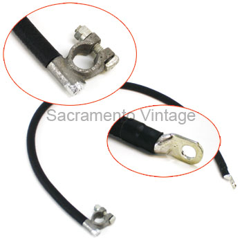 [03890-1] BATTERY TO SWITCH CABLE- 1919-27 HEAVY DUTY 34" 1/0 GA COPPER W/ CLOTH WRAP