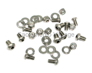 [08426-6] BED FRONT PANEL BOLT SET- polished STAINLESS BUTTON HEAD - MOST POPULAR 1950-72