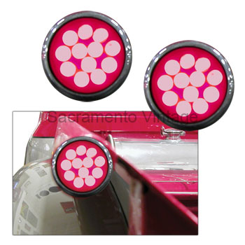 [08439-10] BED ROLL HOLE LED HOT LIGHTS- RED 1-1/4 DIAMETER