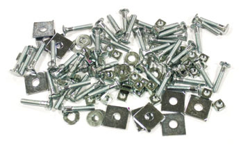 [01041] BED STRIP NUT & BOLT SET- PLAIN 1928-31 / INCLUDES SQUARE WASHERS AND NUTS
