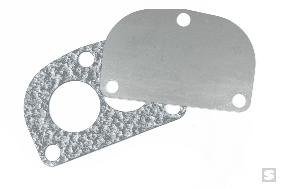 [05897-44] STROMBERG BLOCK OFF PLATE- Later style shape and smaller - barely visible