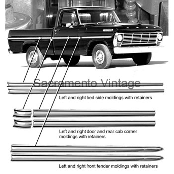 [201167] BODY MOLDING SET 1967 F100/250