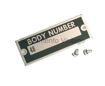 [06213] BODY NUMBER DATA PLATE (48) 1935
